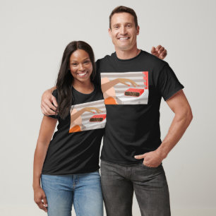 Womans hand pushing on alarm clock snooze button T-Shirt
