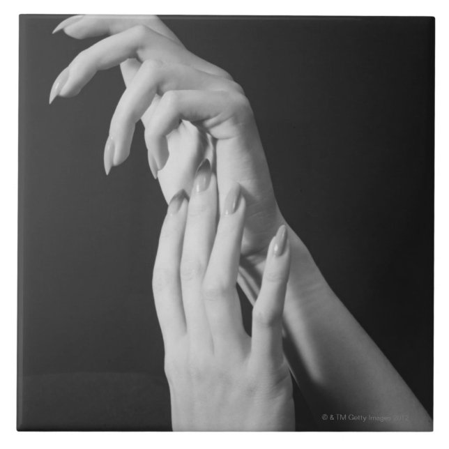 Womans Hands Ceramic Tile (Front)