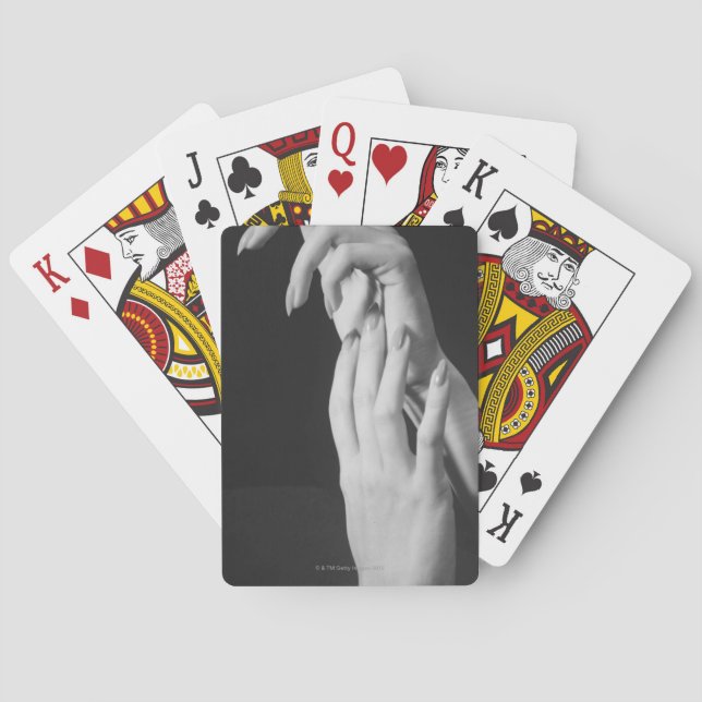 Womans Hands Playing Cards (Back)