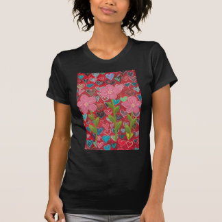 womans hearts flowers T-Shirt