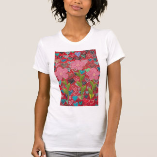 womans hearts flowers T-Shirt