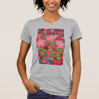 womans hearts flowers T-Shirt