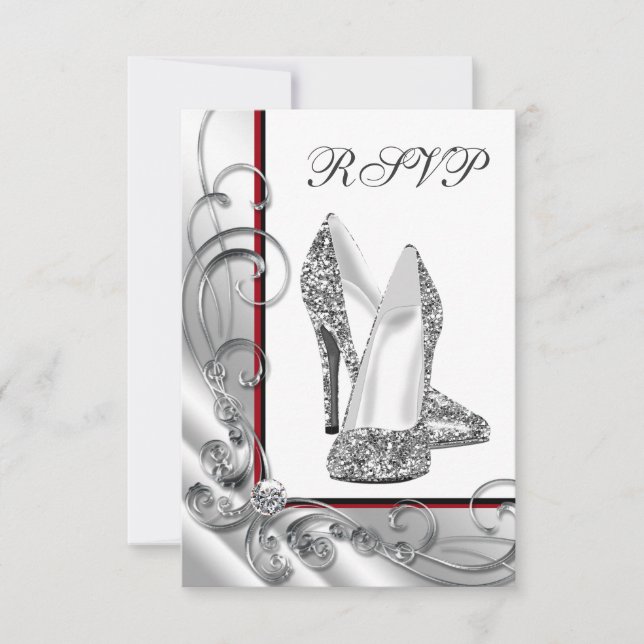 Womans High Heel Shoe Birthday Party RSVP (Front)