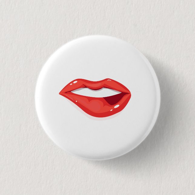 Womans Lips 3 Cm Round Badge (Front)