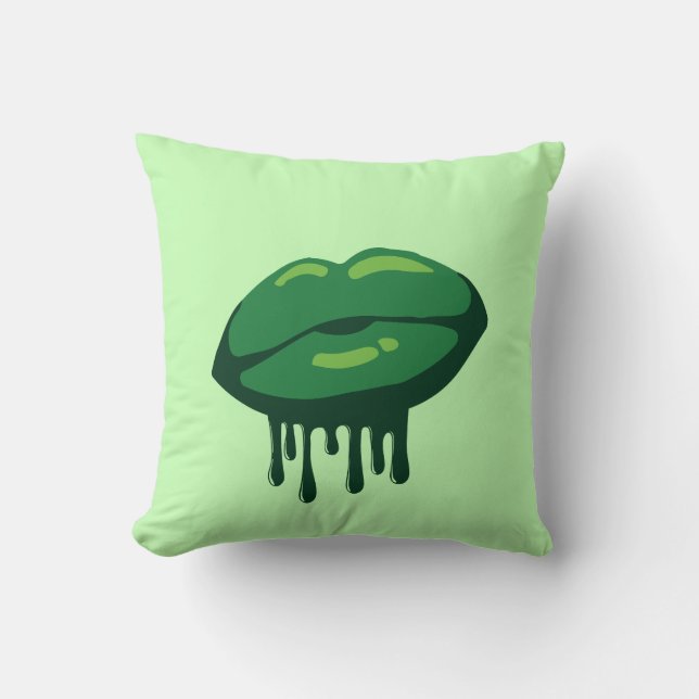 Woman's Lips St. Patrick's Day Design-66677 Cushion (Front)