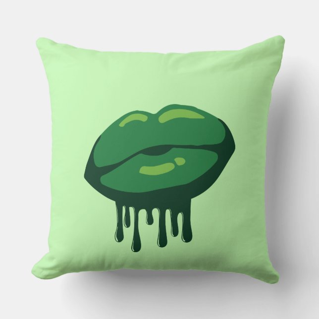 Woman's Lips St. Patrick's Day Design-66677 Cushion (Front)