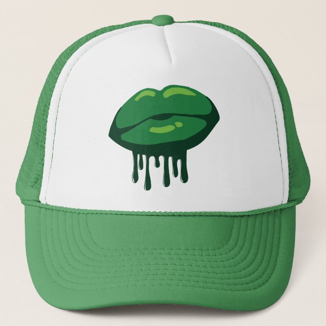 Woman's Lips St. Patrick's Day Design-66678 Trucker Hat (Front)