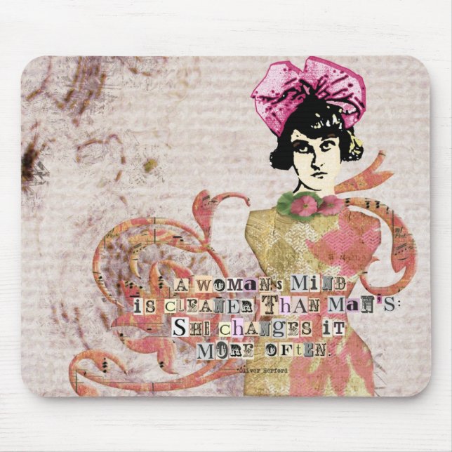 Womans Mind Digital Collage Mouse Pad (Front)