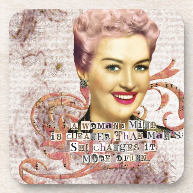 Womans Mind Digital Collage Pink Haired Lady Coaster (Front)