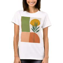 woman's minimalist plant t-shirt