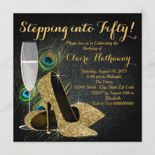 Womans Peacock Birthday Party Invitation