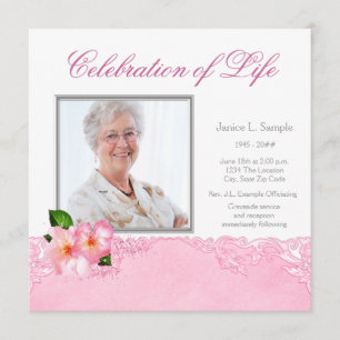 Womans Photo Memorial Service Announcement