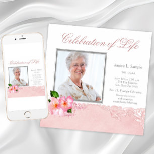 Womans Photo Memorial Service Announcement