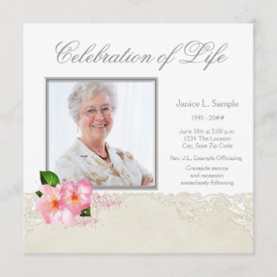 Womans Photo Memorial Service Announcement