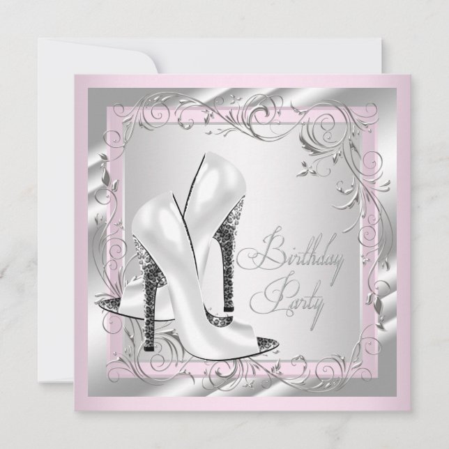 Womans Pink Birthday Party Invitation (Front)