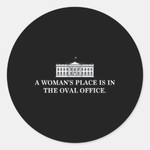 Womans Place Is In The Oval Office Kamala Harris 2 Classic Round Sticker