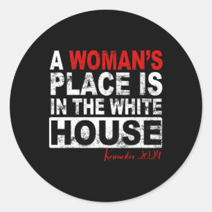 Woman's Place Is In The White House Womens Kamala  Classic Round Sticker
