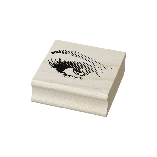 Woman's Pretty Eye in Halftone Dots - Right Rubber Stamp (Stamp)