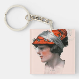 Woman's Profile Key Ring