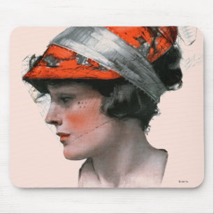 Woman's Profile Mouse Pad