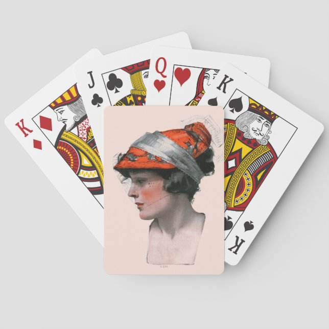 Woman's Profile Playing Cards (Back)