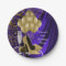 Womans Purple Gold Birthday Party Paper Plates