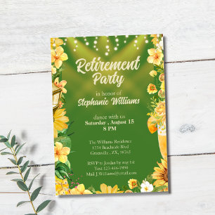 Woman's Retirement Summer Backyard Dance Party Invitation