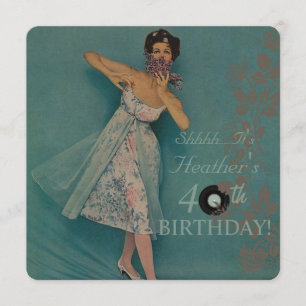 Woman's Retro Style Birthday Party Invitations