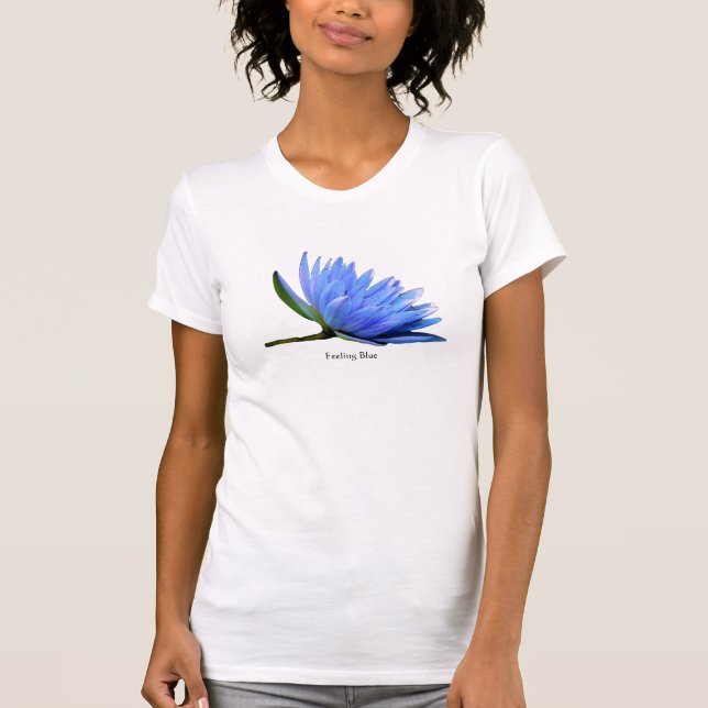 Woman's Tee with Blue Water Lily (Front)