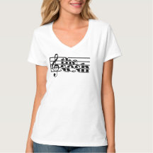Woman's "the sesh" Musical Scale White V-neck