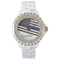 *~* Woman's Thin Blue Line Flag Police Officer