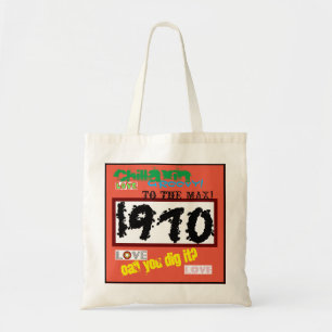 Womans Tote Bags With 1970s Slang on The Front