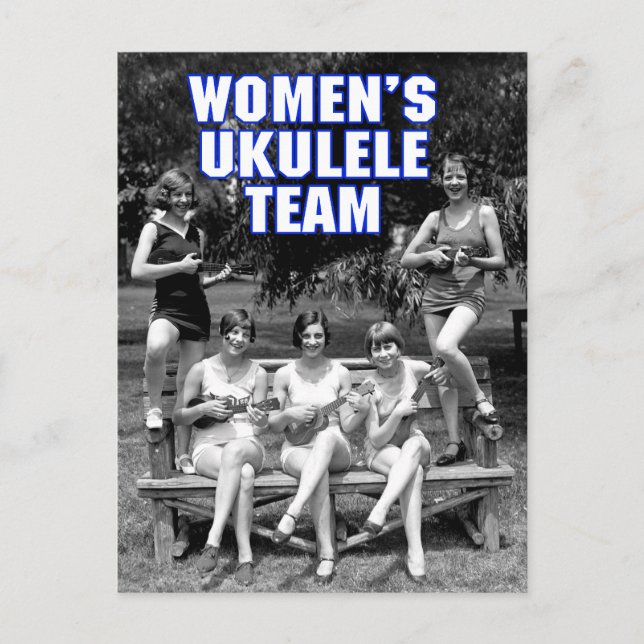 Woman's Uke Team Postcard (Front)