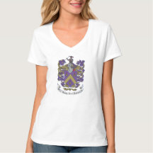 Woman's V-neck Tee with Family Crest