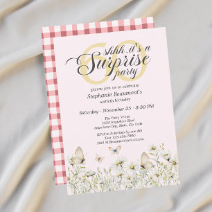 Woman's White Wildflower Surprise 60th Birthday Invitation