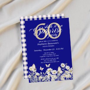 Woman's White Wildflower Surprise 60th Birthday Invitation