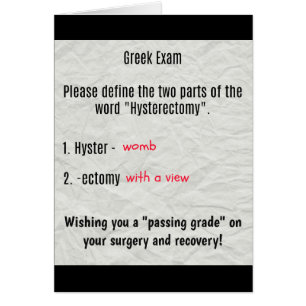 Womb With A View Hysterectomy Card