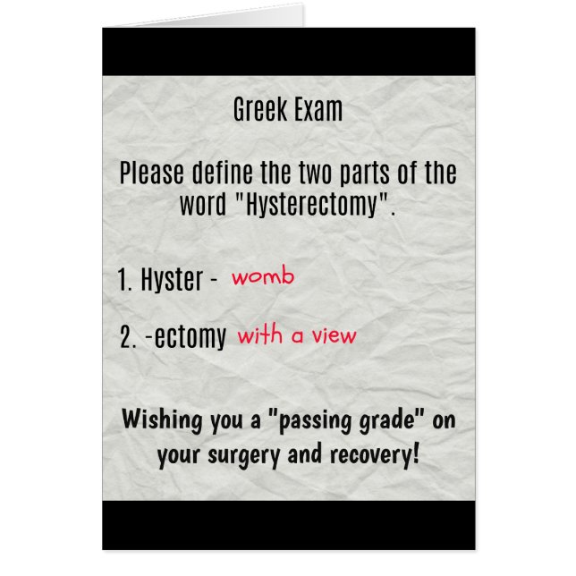 Womb With A View Hysterectomy Card (Front)
