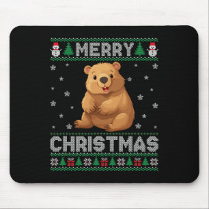 Wombat Animal Men Women Kids Ugly Christmas Sweate Mouse Pad