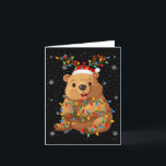 Wombat Animal Santa Hat Ugly Christmas Tree Lights Card<br><div class="desc">Wombat Animal Santa Hat Ugly Christmas Tree Lights</div>