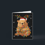 Wombat Animal Santa Hat Ugly Christmas Tree Lights Card<br><div class="desc">Wombat Animal Santa Hat Ugly Christmas Tree Lights</div>