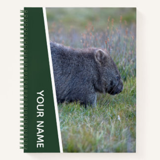 Wombat Australia Cute Animal, Customised Green Notebook