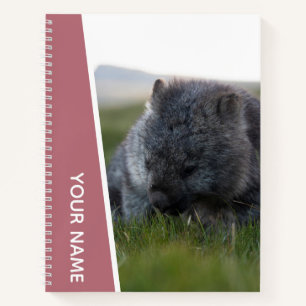 Wombat Australia Cute Animal Eating, Rose Gold Notebook