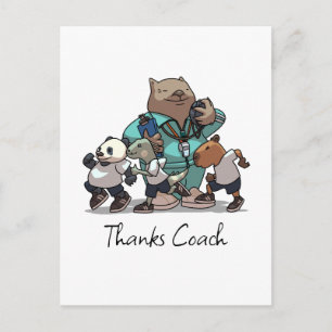 Wombat Cartoon Thank You Coach PE Teacher Artwork Postcard