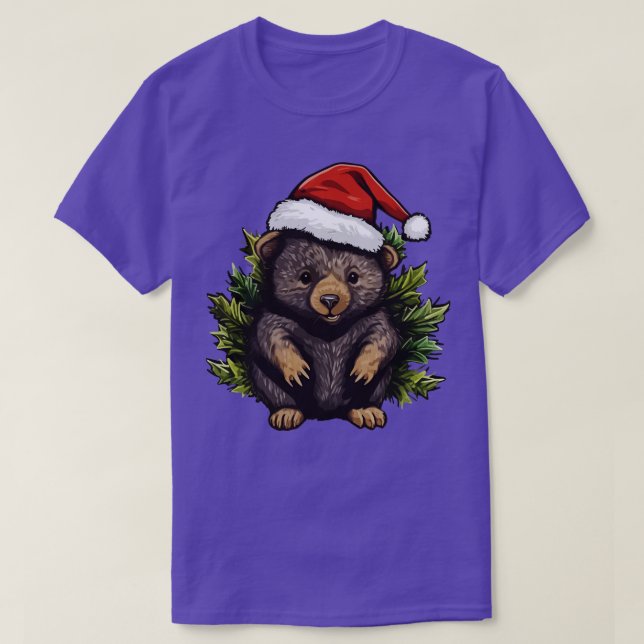 Wombat Christmas T-Shirt (Design Front)