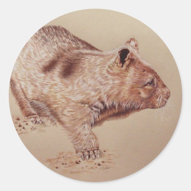 Wombat Classic Round Sticker (Front)