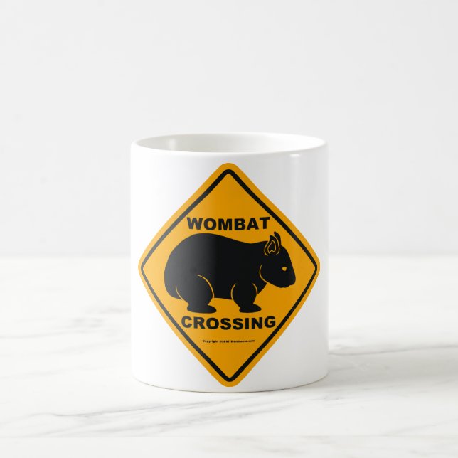 Wombat Crossing Sign Coffee Mug (Center)