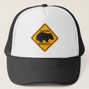 Wombat Danger Road Sign Trucker Hat