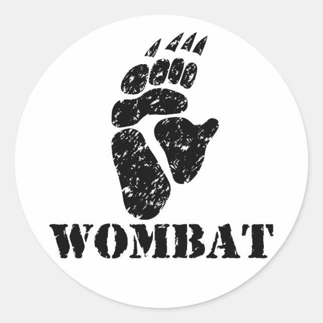 Wombat Footprint Classic Round Sticker (Front)