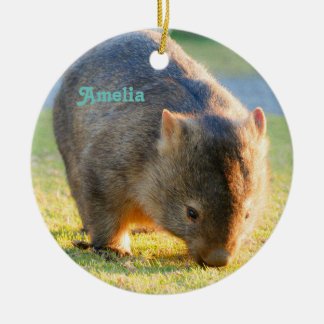 Wombat Fun Cute Name Australian Nature Photography Ceramic Ornament